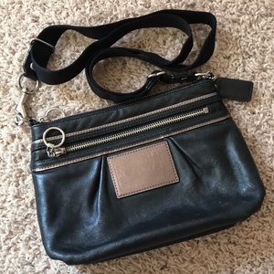 Coach ‘Poppy’ Black Leather Crossbody